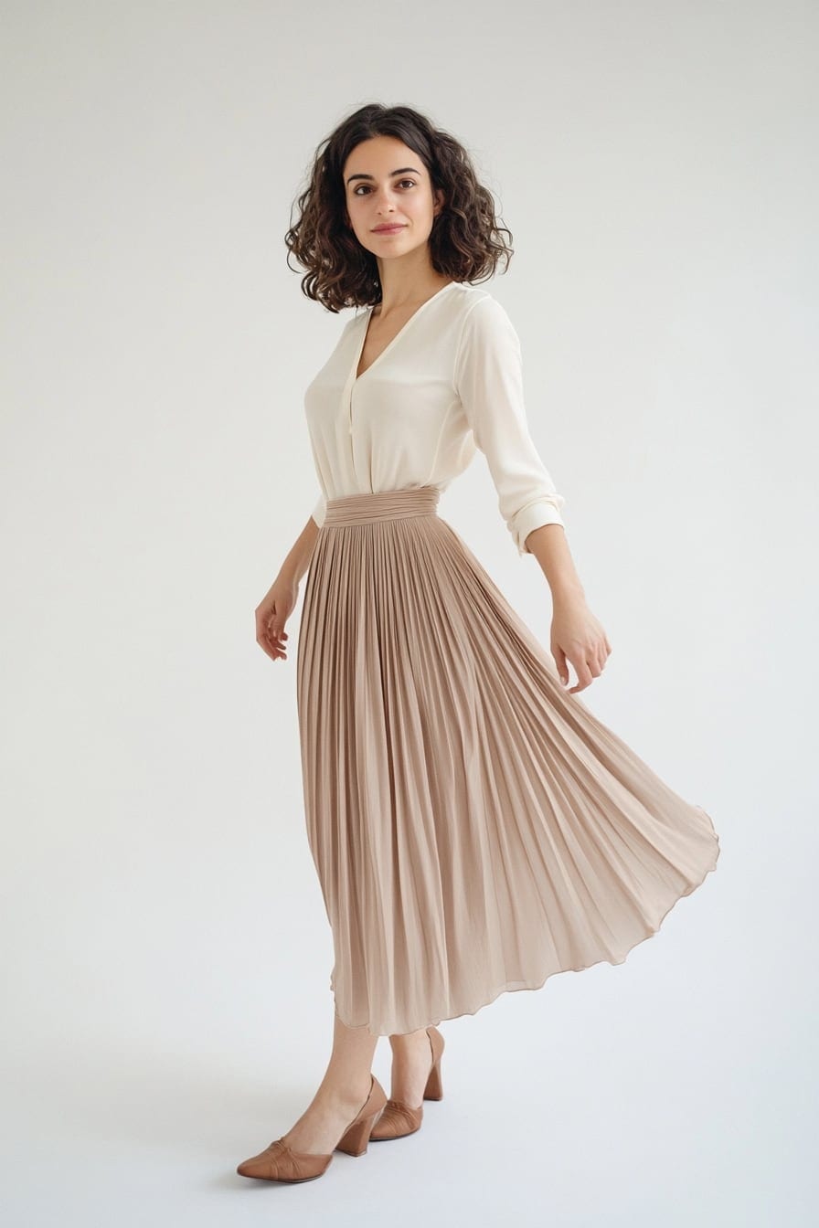 The Pleat Midi Skirt